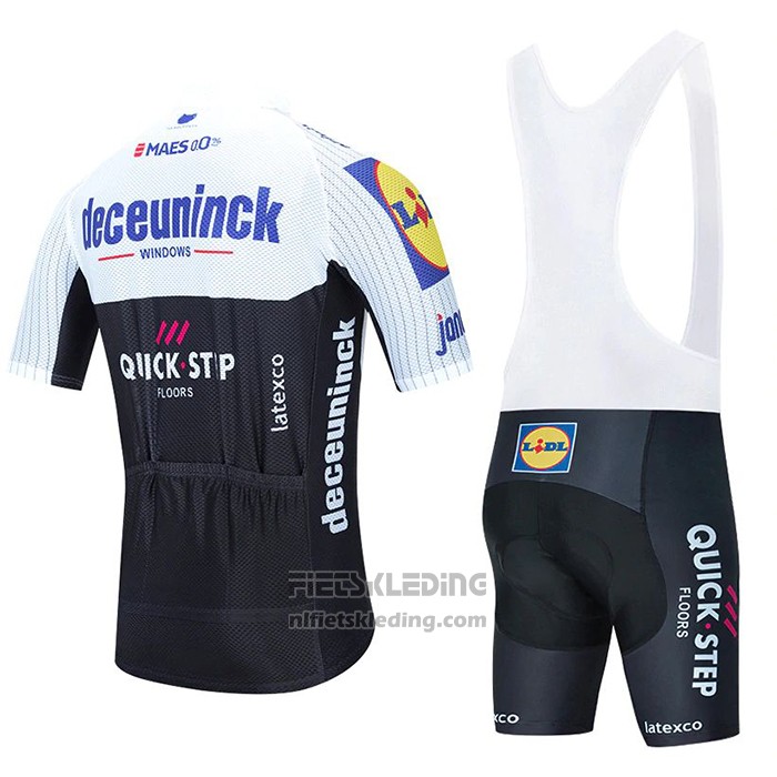 2020 Fietskleding Deceuninck Quick Step Wit Zwart Korte Mouwen en Koersbroek